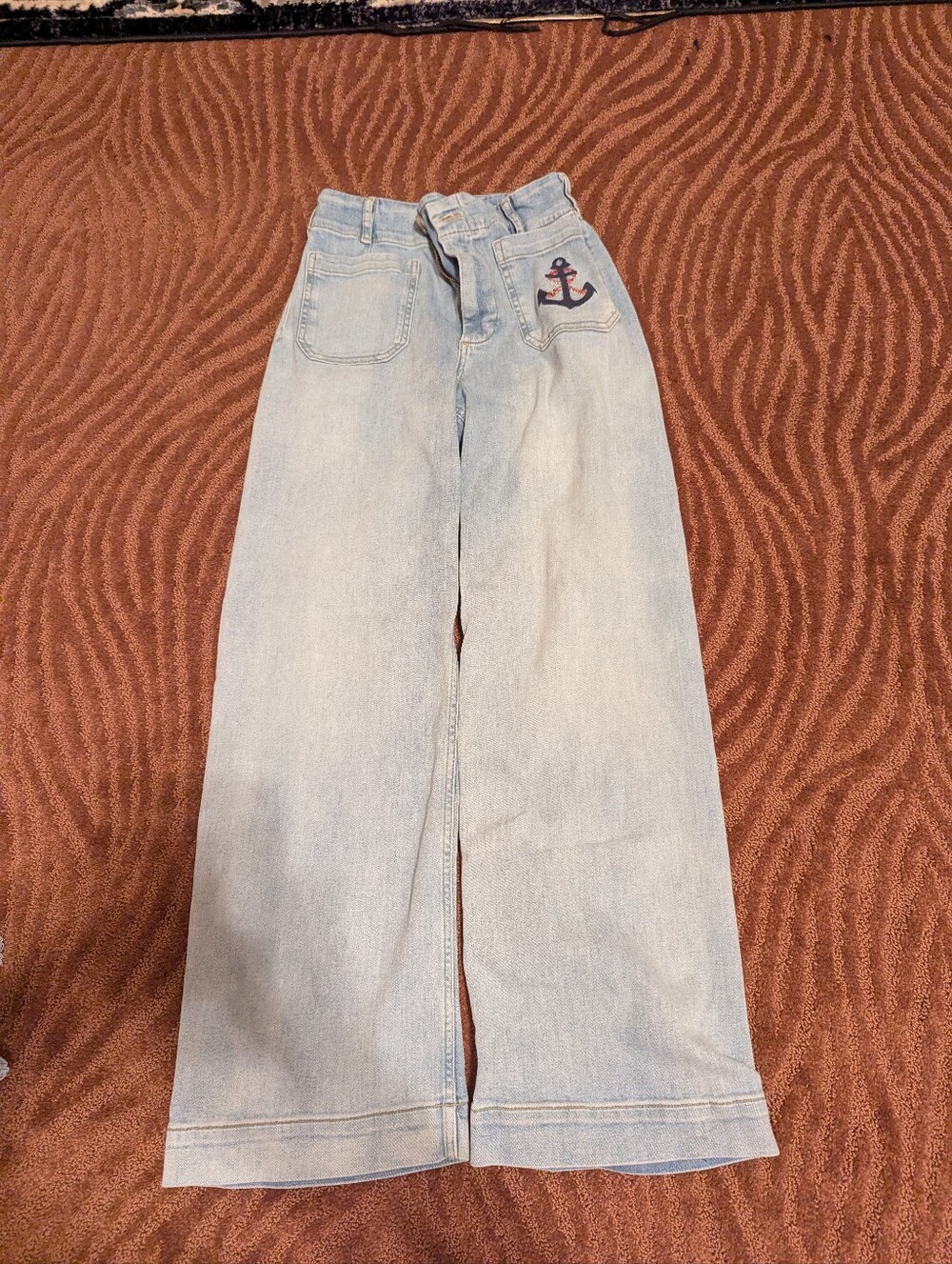 Anthropologie Colette Jeans Full Length With Anchor On Front Pocket EUC